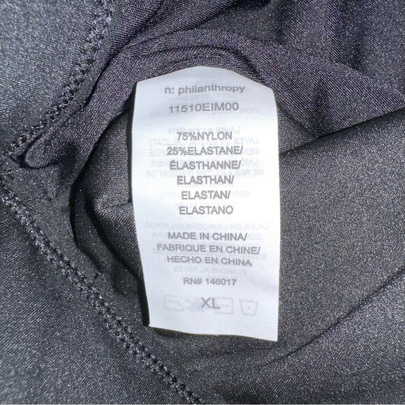 NWT n:Philanthropy Roxbury Cutout Black Long Sleeve Cropped Top XL - Picture 6 of 8